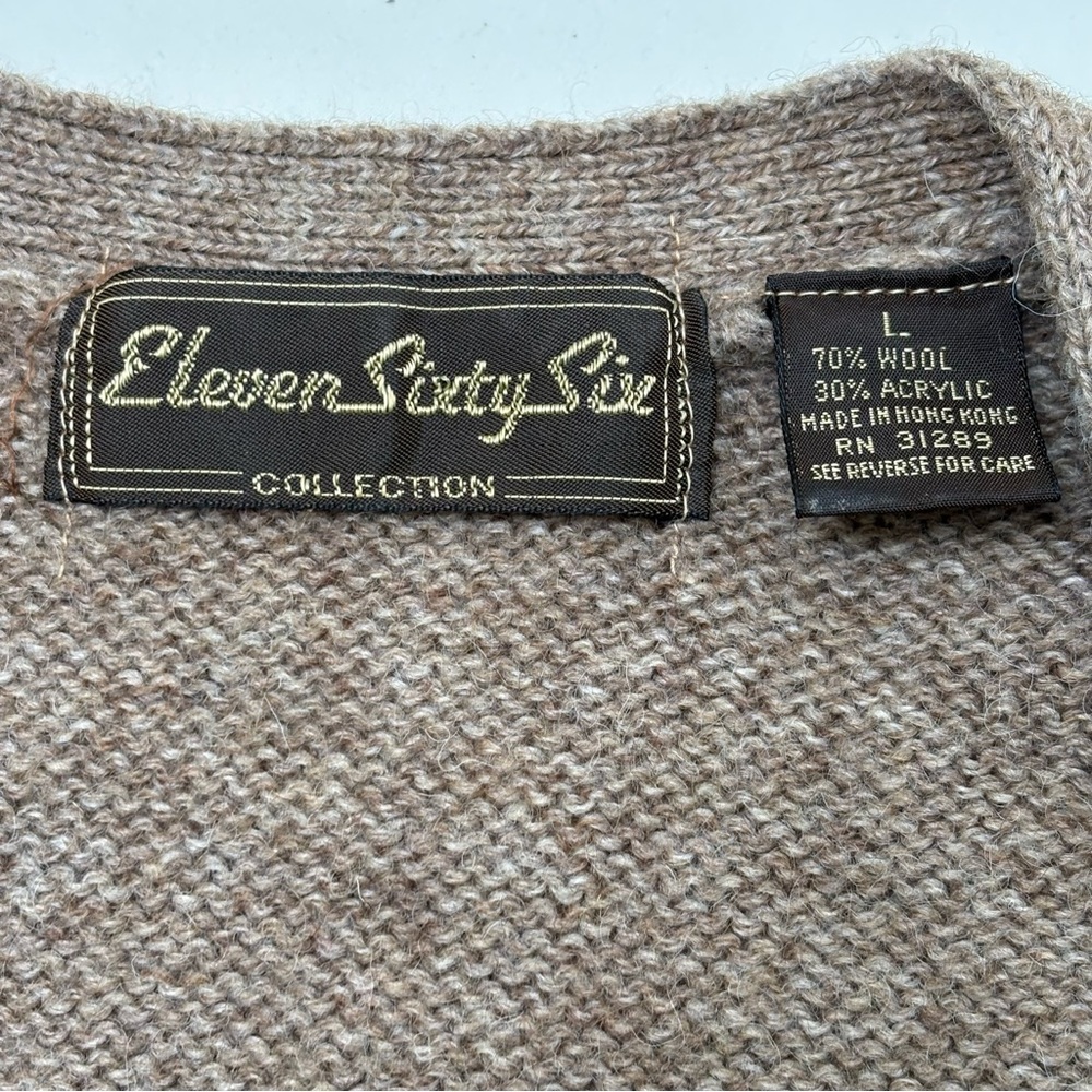Vintage Eclectic Grandpa Wool Blend Cardigan Vest L - Picture 9 of 11